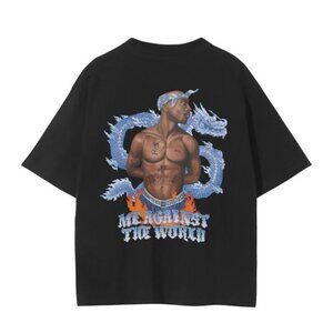 Unisex Tupac Cotton T-Shirt Black
